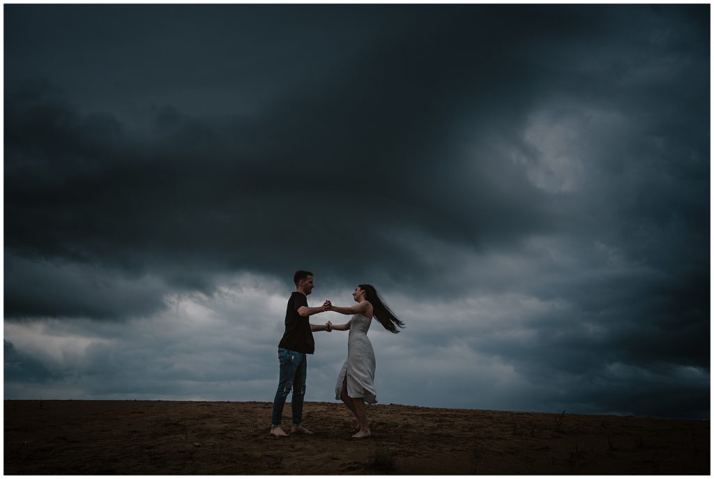 stormy skies couple's session