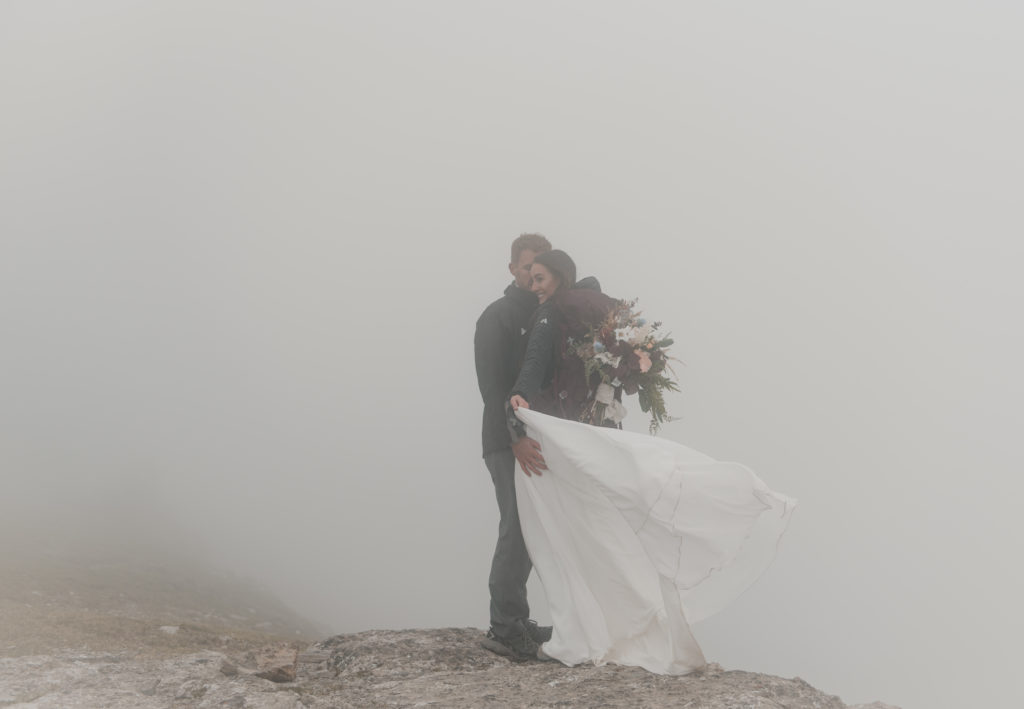 cloudy hiking elopement 