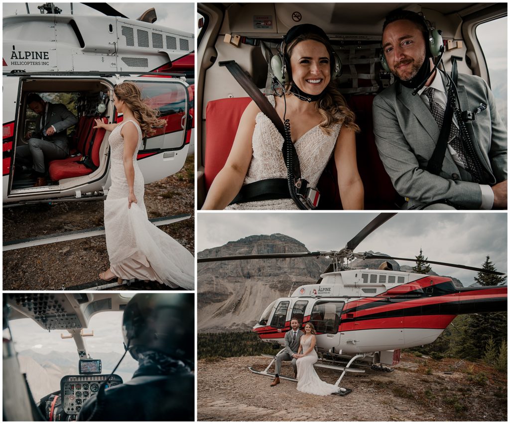 Mountain helicopter elopement