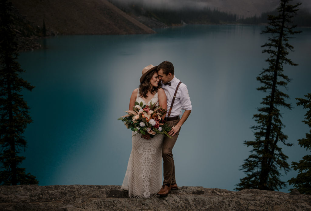 Moraine lake elopement photos