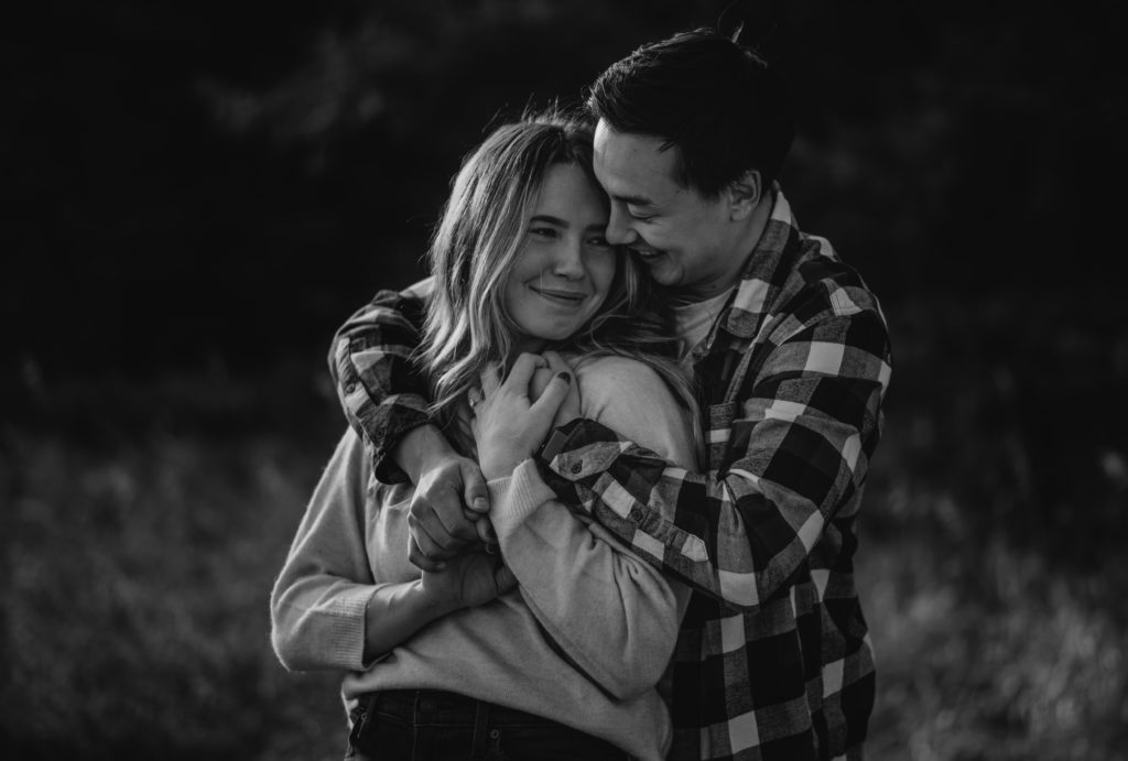 cute couple at calgary engagement session