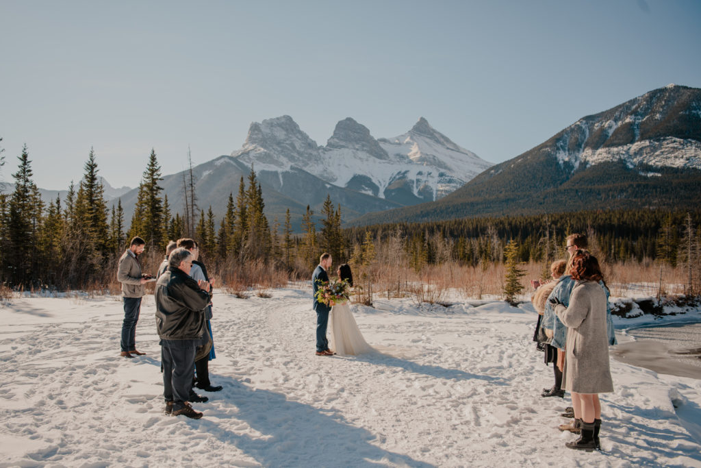 intimate wedding ceremony in canmore