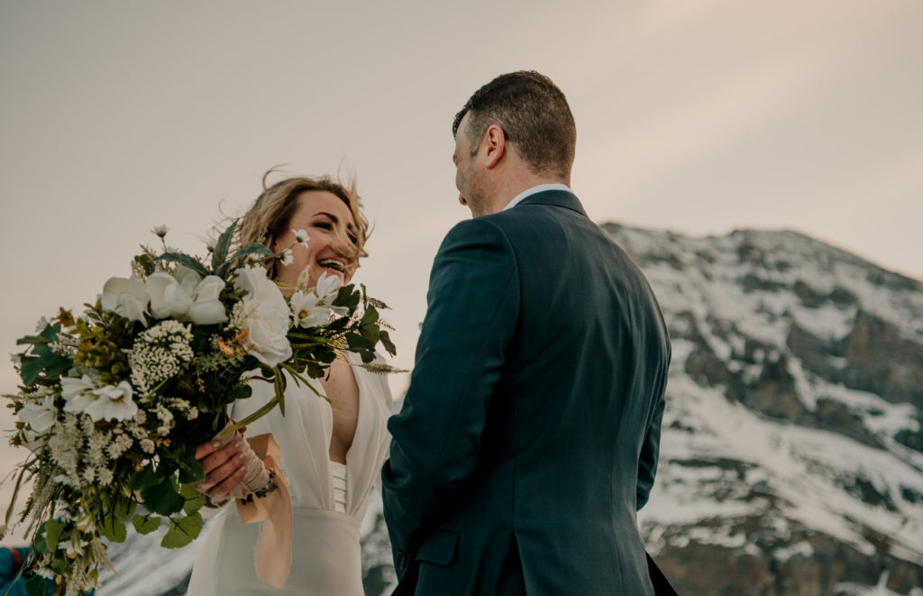 first look sunrise hiking elopement