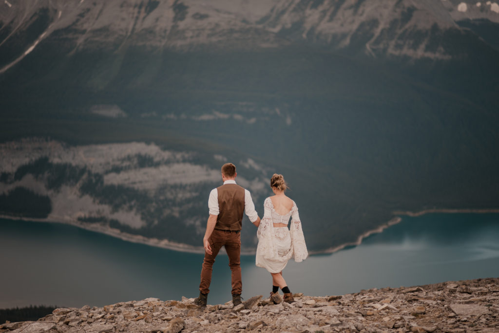 Epic mountain top wedding photos in alberta