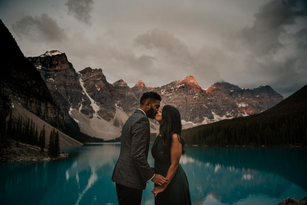 engagement session at Moraine Lake