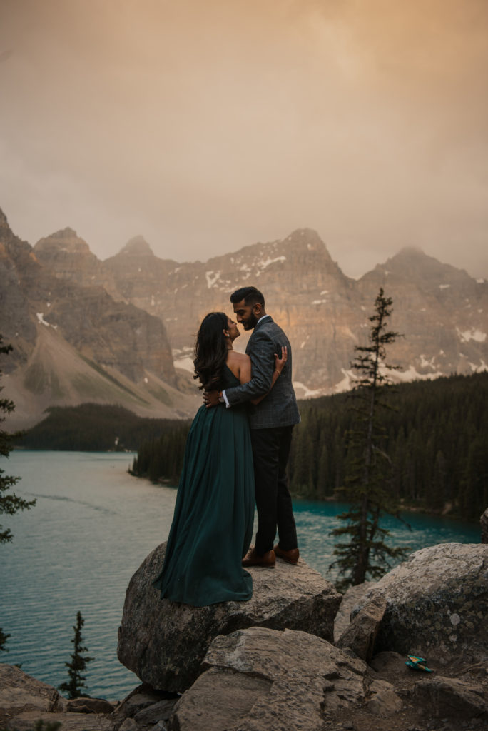 couple's session at Moraine Lake