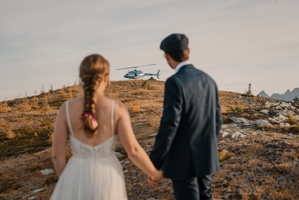 helicopter elopement in cranbrook on a mountain top