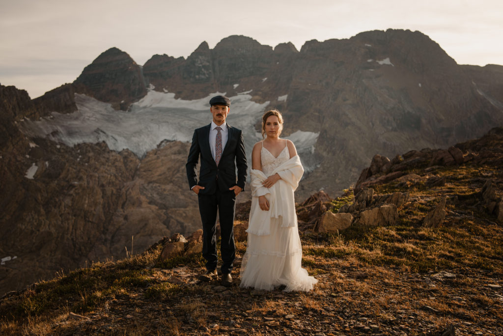 sunset helicopter elopement bride and groom stunning