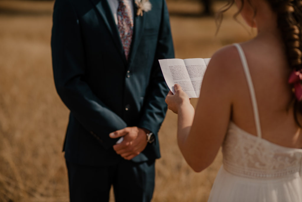 personal vows elopement ceremony in Cranbrook BC
