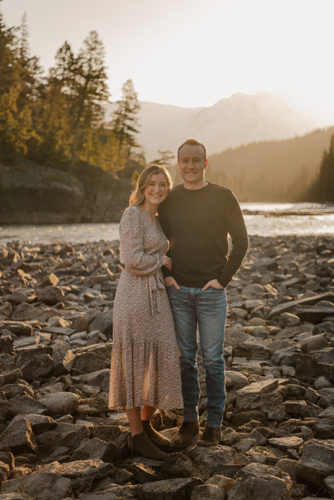morning couples session at Bow Falls