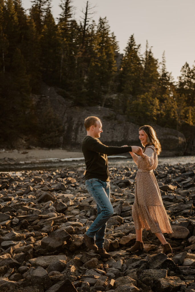 Banff  couples session at Bow Falls