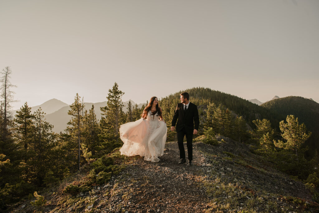 sunrise elopement in the mountains