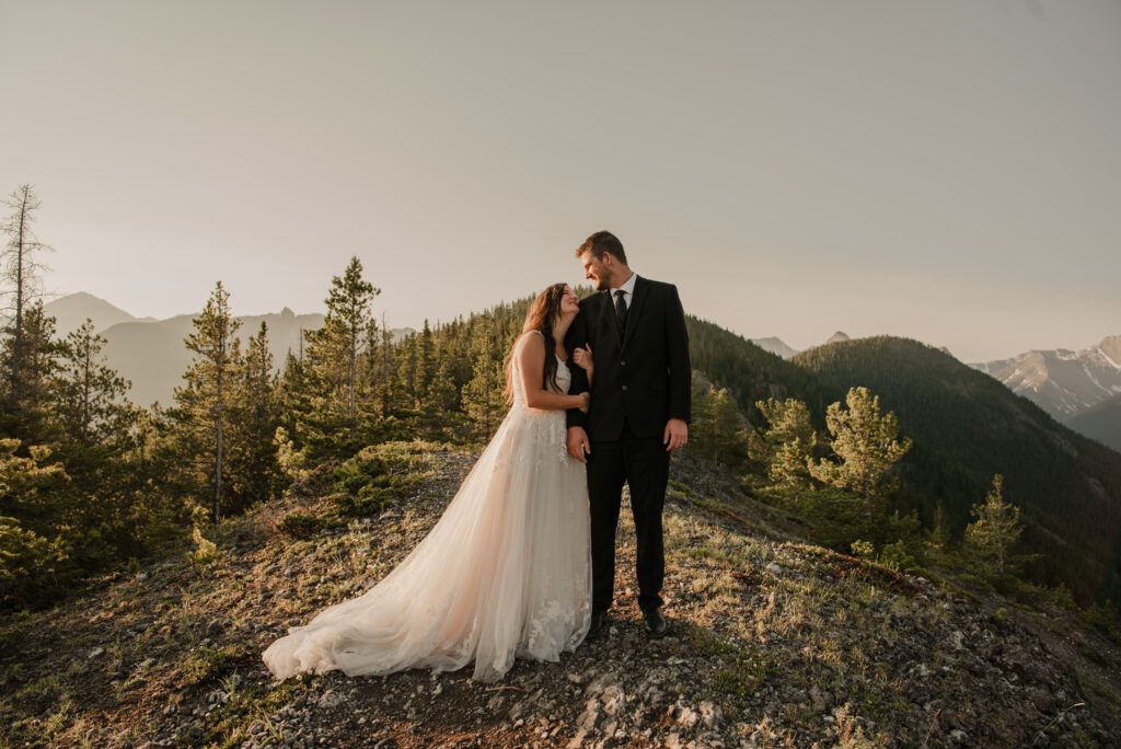 sunrise elopement in the mountains