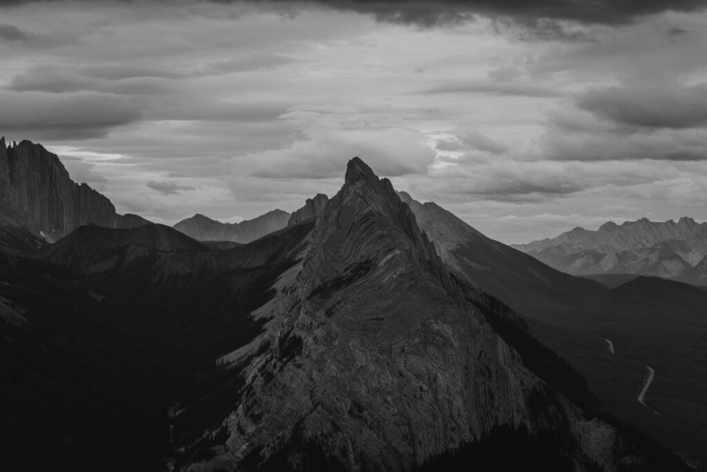 black and white mountains kananaskis