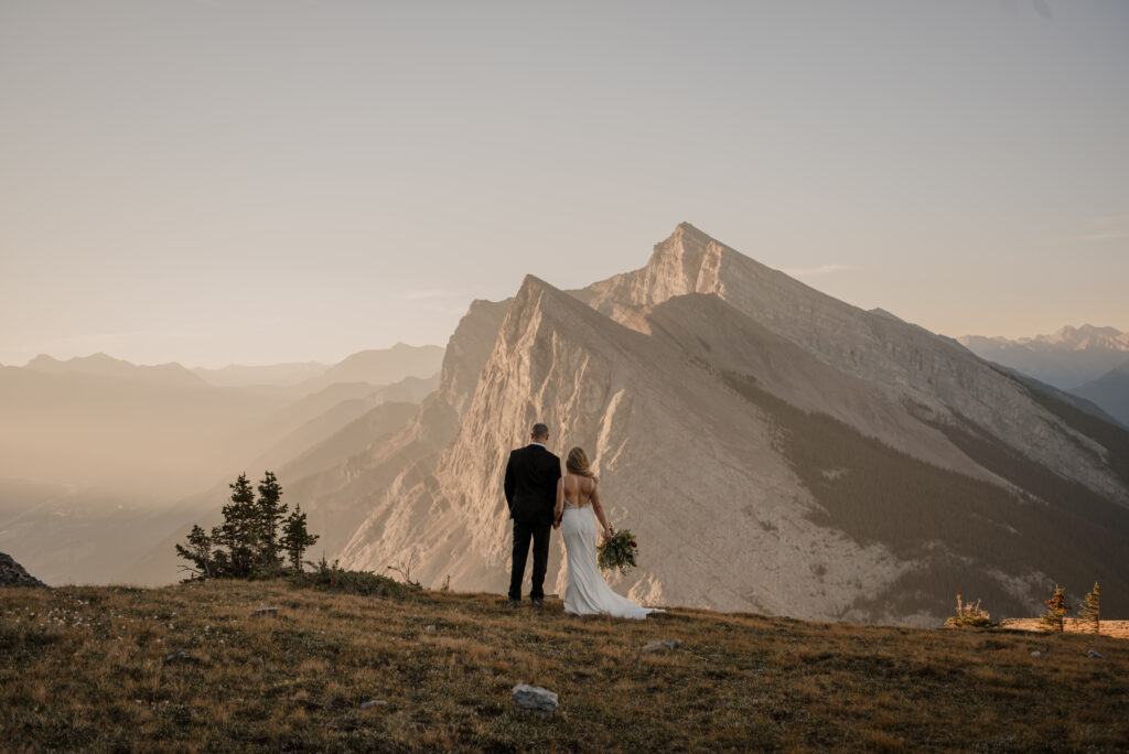 mountain top hiking elopement in canmore alberta
