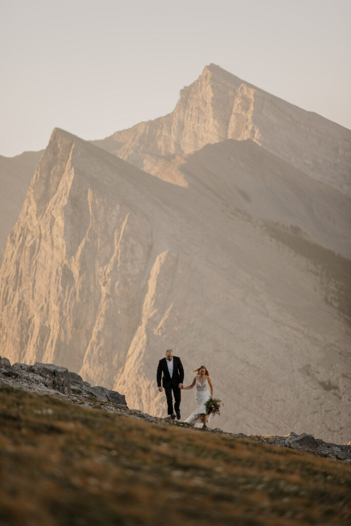 sunrise hiking elopement in canmore