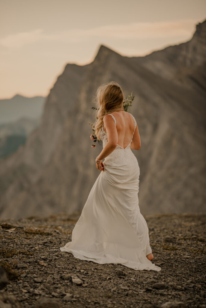 bride on a mountain about to get married