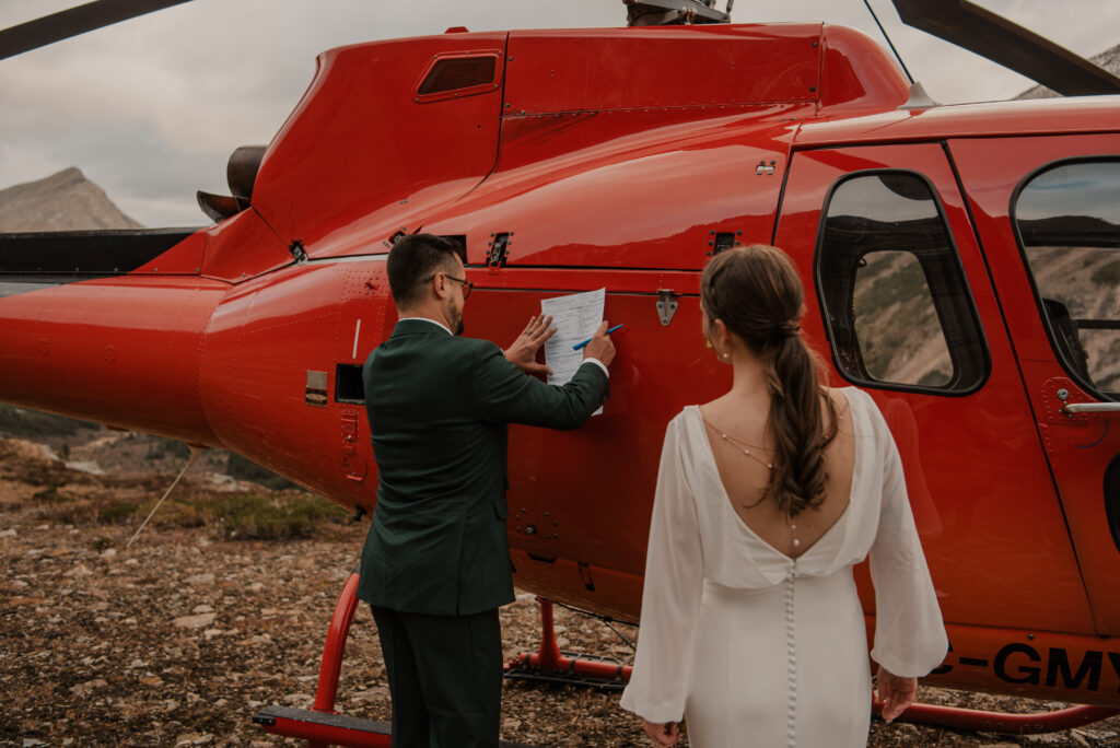 helicopter elopement in alberta with Rockies Heli