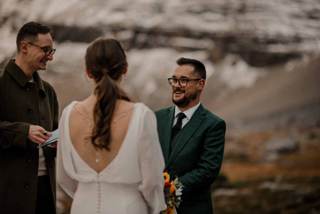 banff helicopter elopement ceremony in the fall