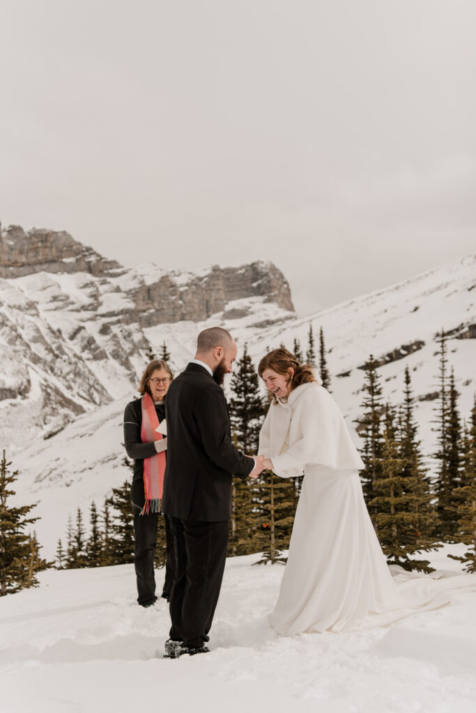 snowshoeing elopement canmore