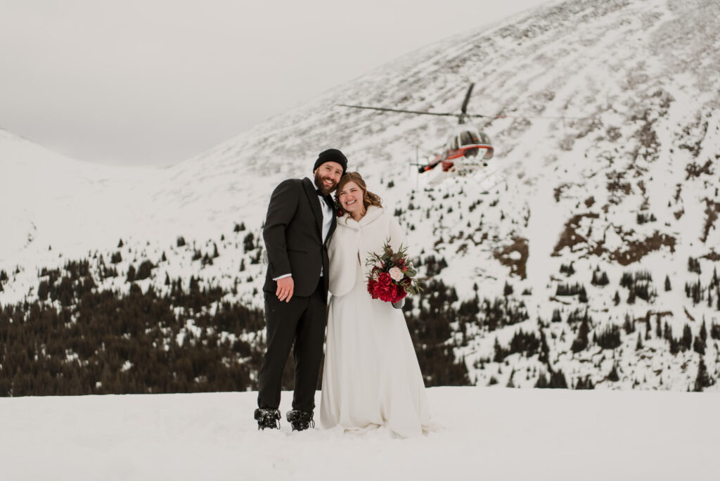 winter helicopter elopement with alpine helicopters