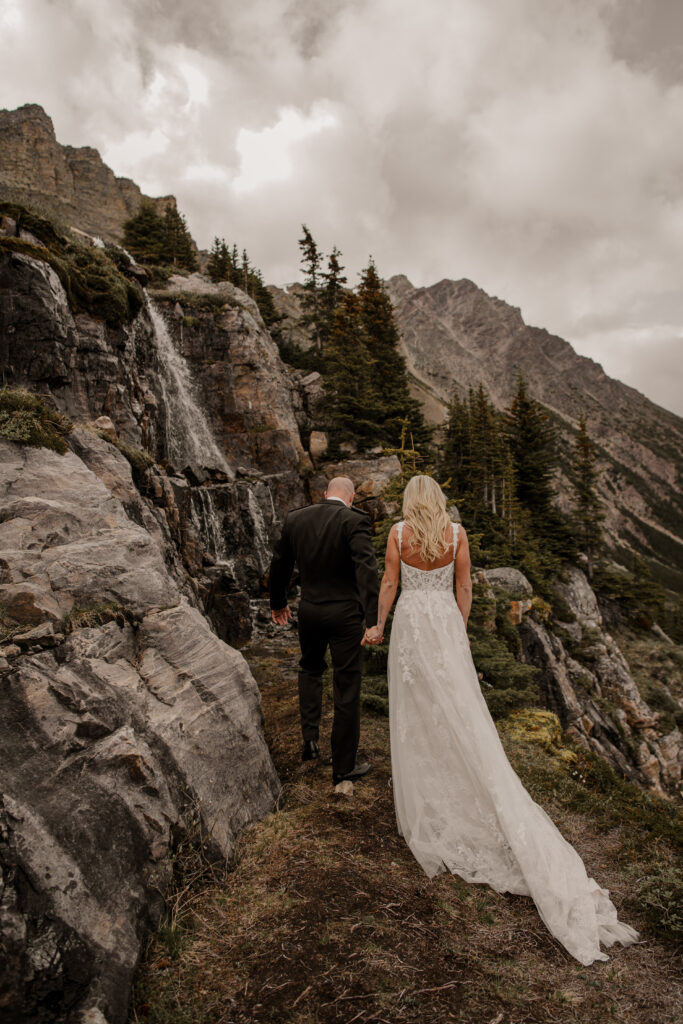 waterfall elopement photos alberta