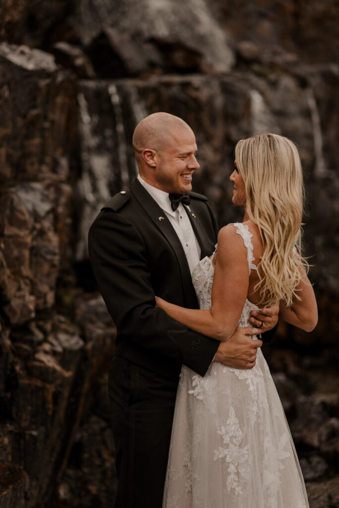 waterfall elopement photos alberta