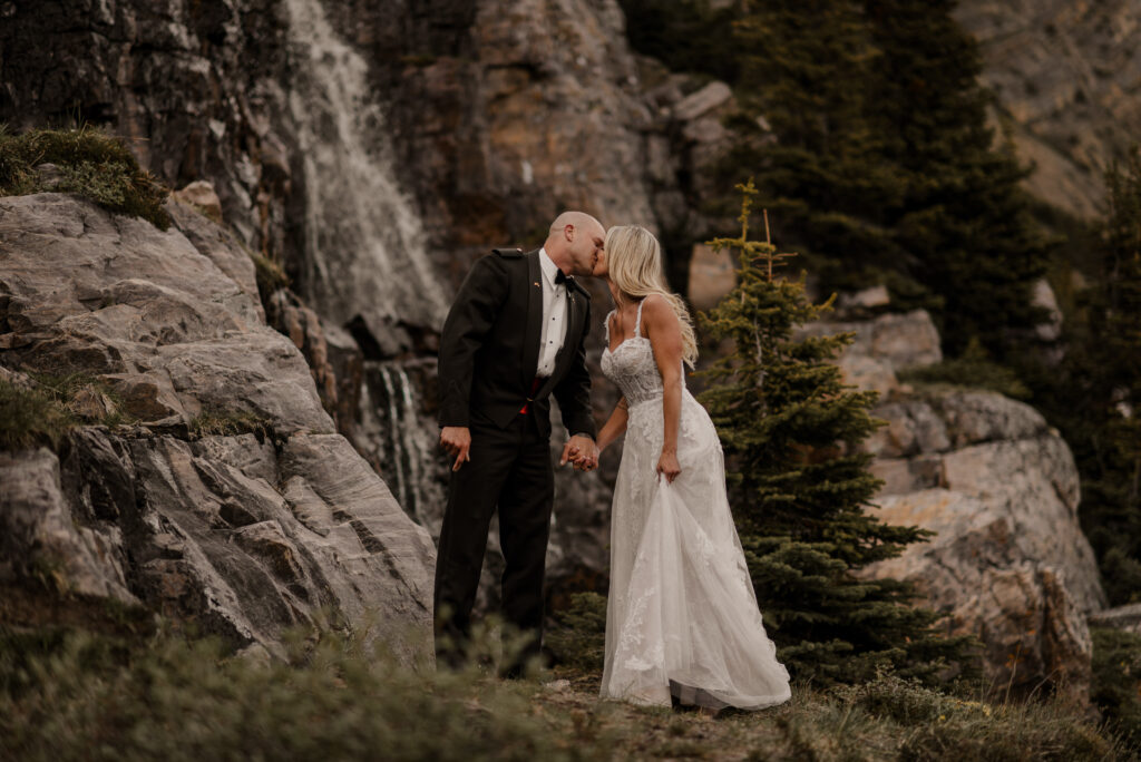 waterfall elopement photos alberta