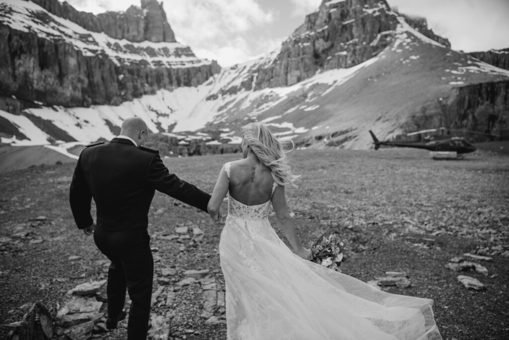 helicopter vow renewal alberta elopement photographer