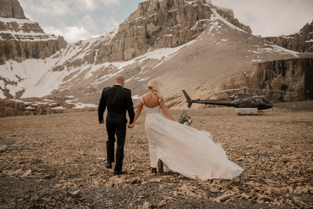 helicopter vow renewal alberta elopement photographer