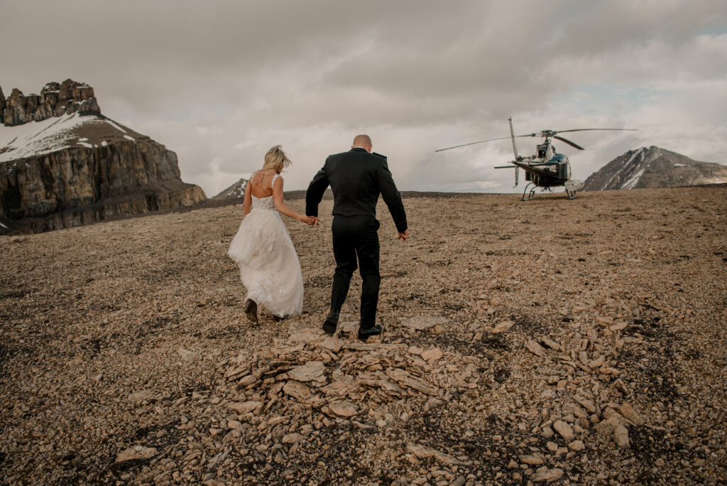 helicopter vow renewal alberta elopement photographer