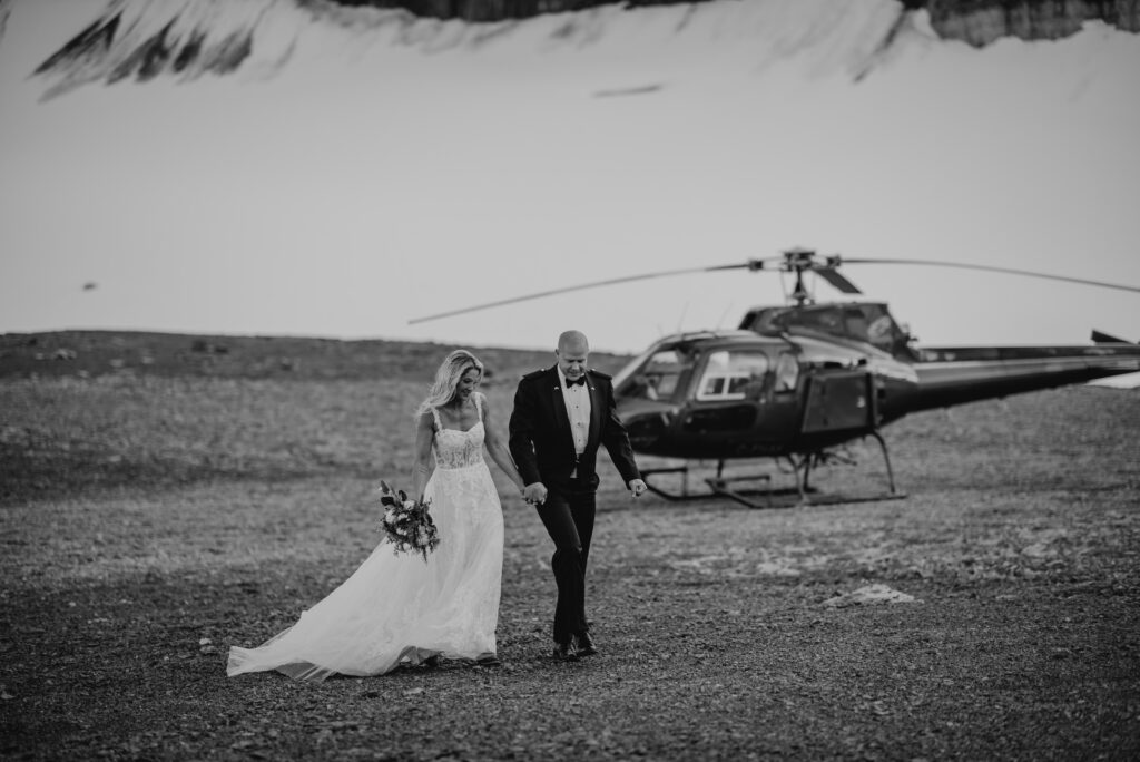 helicopter vow renewal alberta elopement photographer