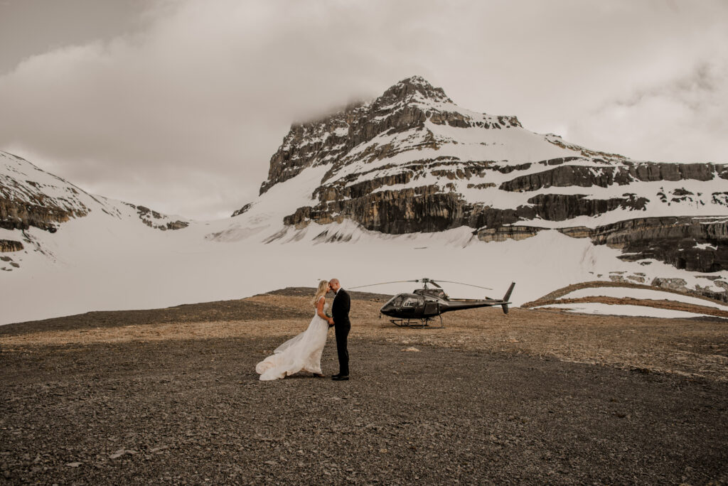 mountain top helicopter elopement in alberta