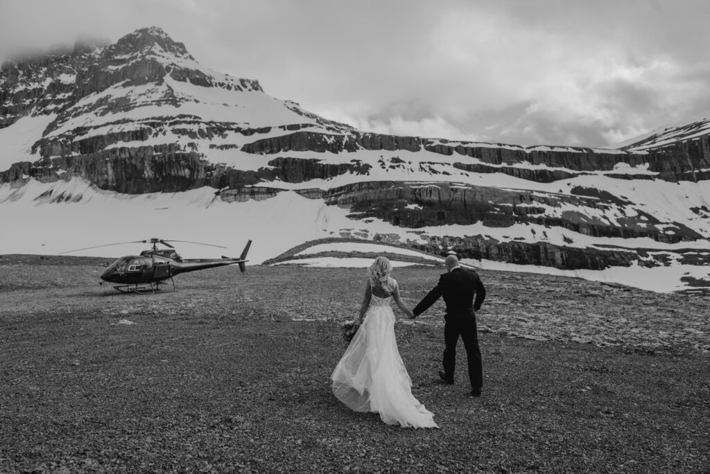 mountain top helicopter elopement in alberta