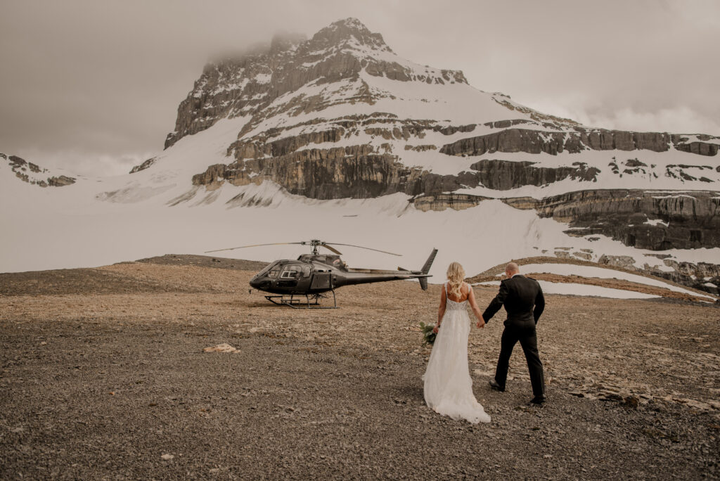 mountain top helicopter elopement in alberta