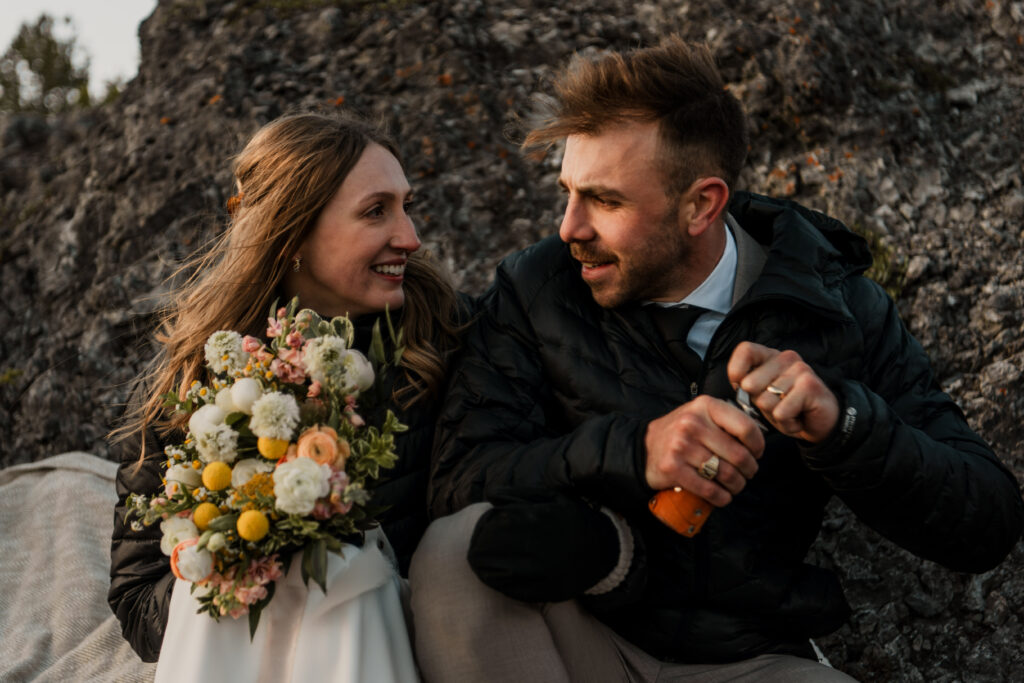 sunrise hiking elopement in kananaskis