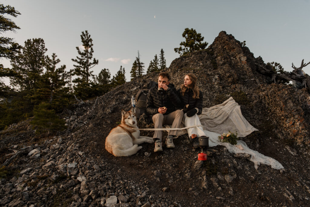 sunrise hiking elopement in kananaskis