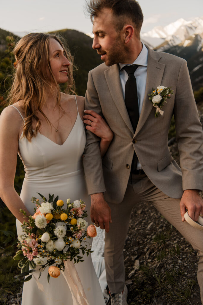 sunrise hiking elopement in kananaskis