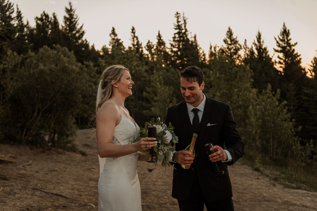 epic sunrise on a mountain elopement in kananaskis