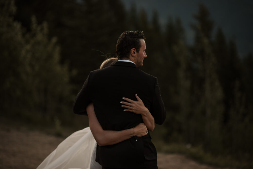 sunrise elopement ceremony on a mountain top  