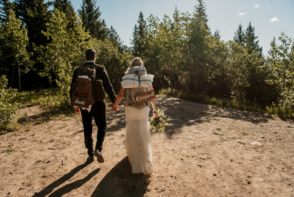 just eloped hiking elopement alberta