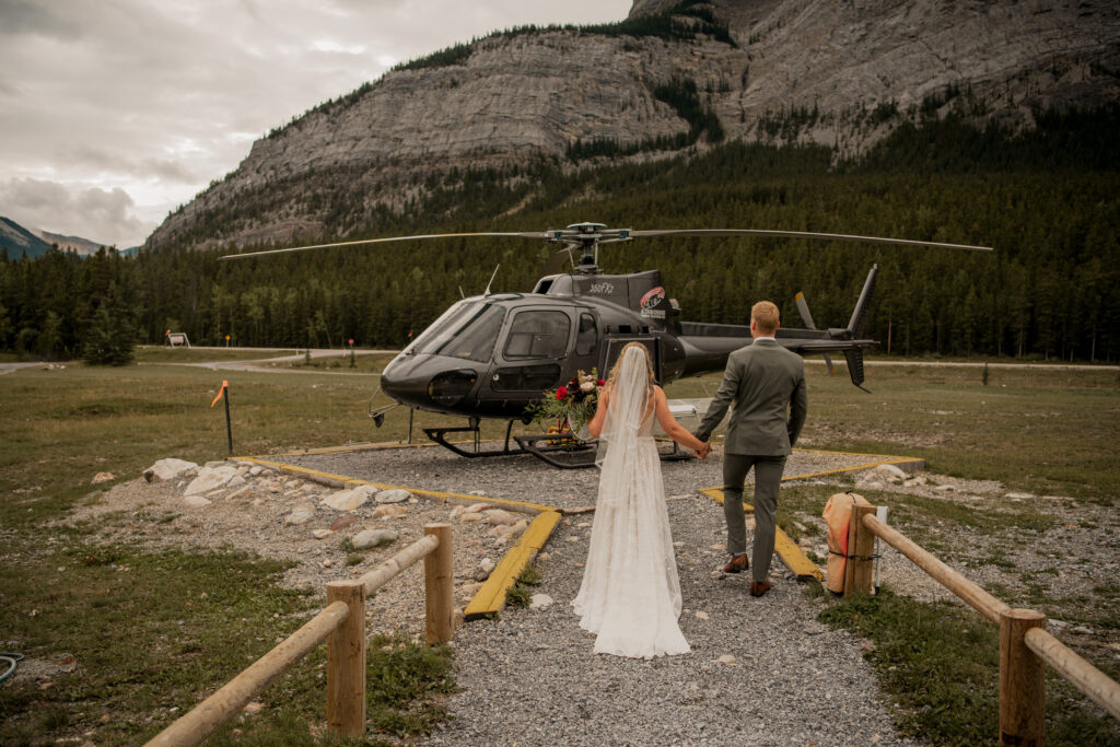 fall evening helicopter elopement with rockies heli 