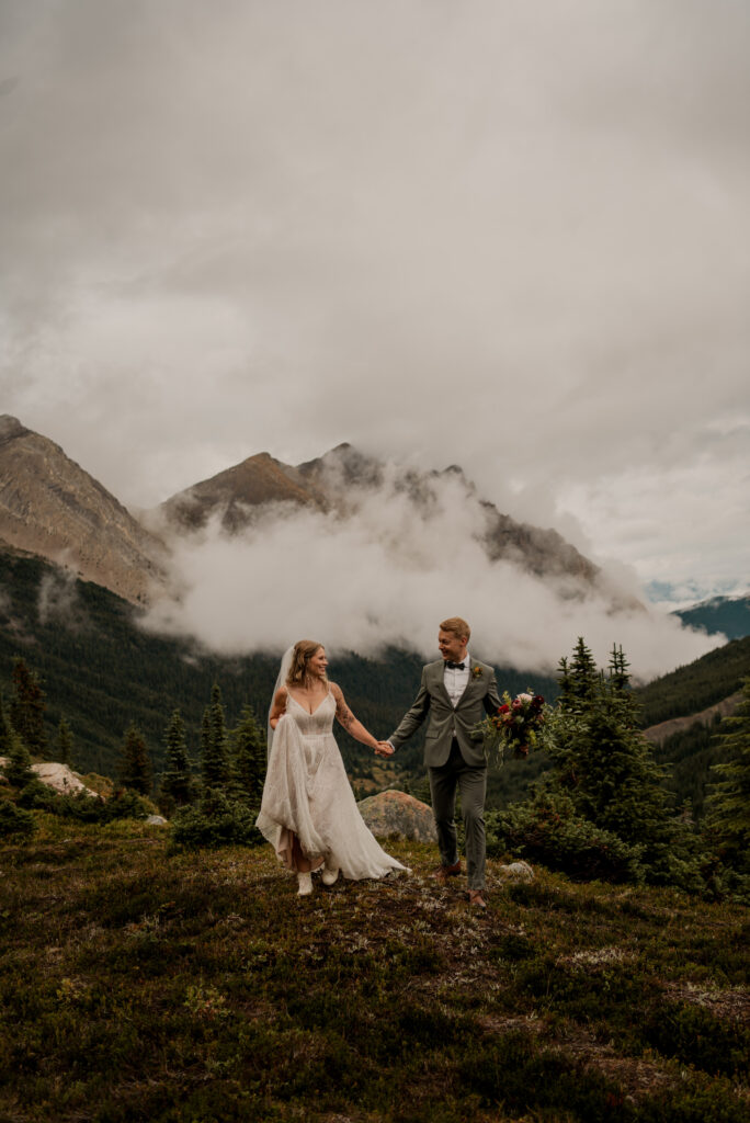 sunset helicopter elopement with rockies heli in alberta