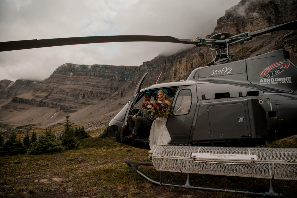 fall evening helicopter elopement with rockies heli 