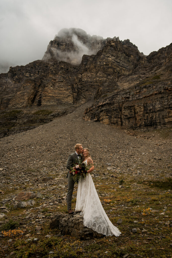 sunset helicopter elopement with rockies heli in alberta