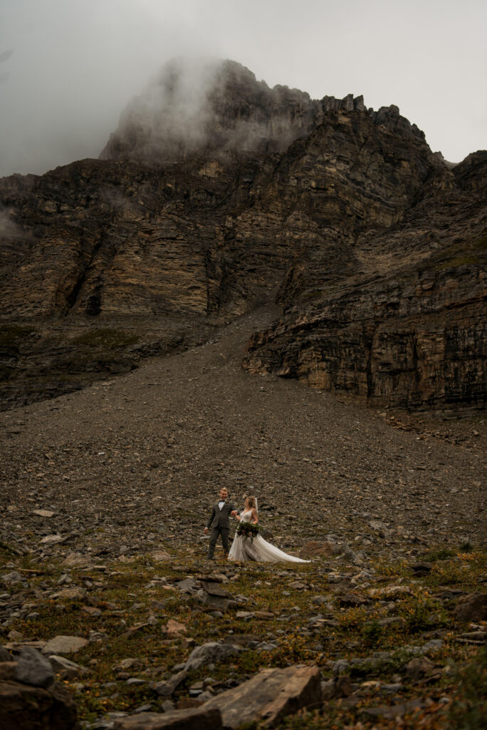 sunset helicopter elopement with rockies heli in alberta