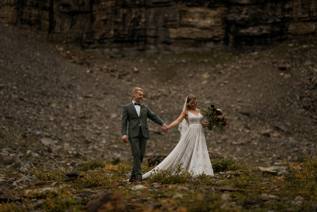 sunset helicopter elopement with rockies heli in alberta