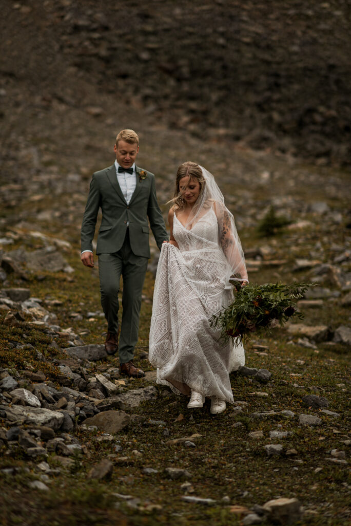 sunset helicopter elopement with rockies heli in alberta