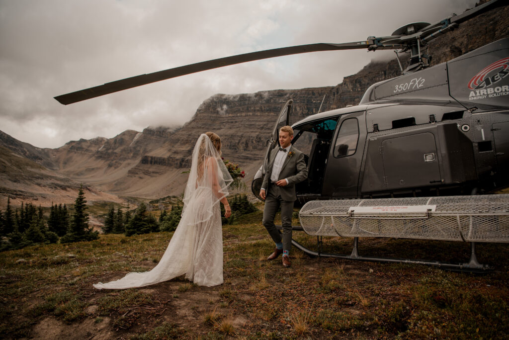 fall evening helicopter elopement with rockies heli 