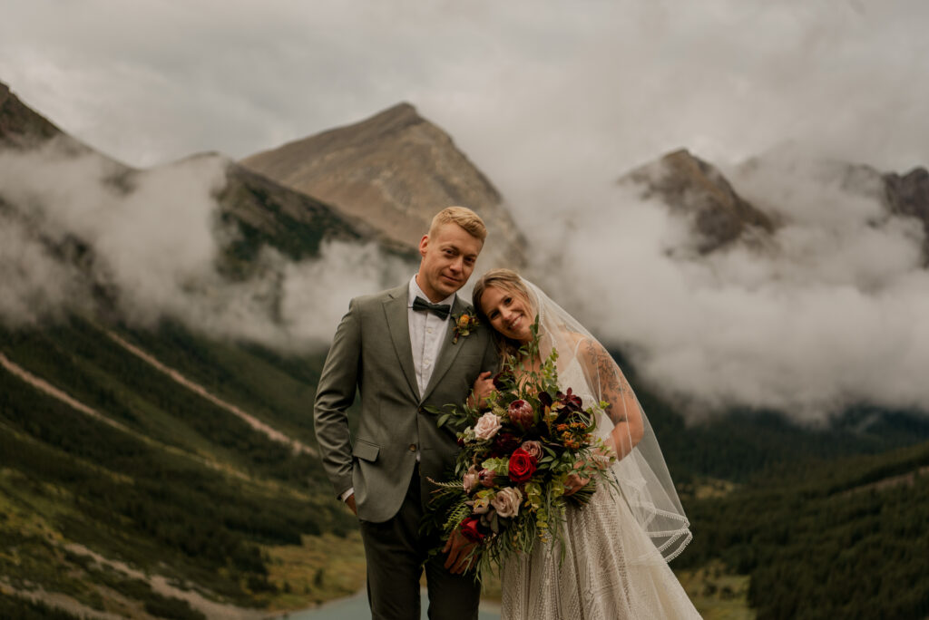 sunset helicopter elopement with rockies heli in alberta